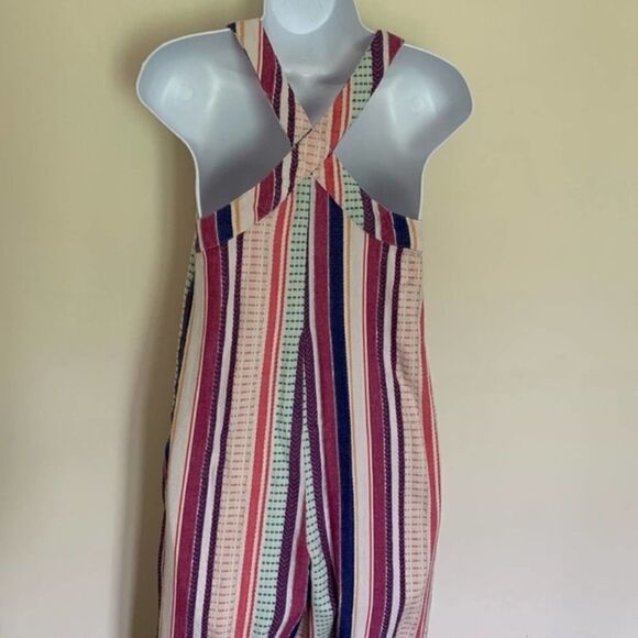 True Craft Striped Colorful Cropped Jumpsuit - Picture 10 of 13